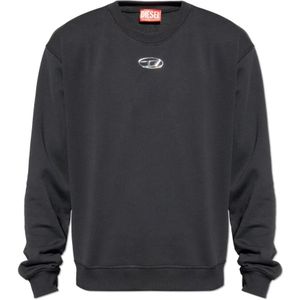 Diesel, Heren, Sweatshirts & Hoodies, Zwart, Maat: 3XL Katoen,