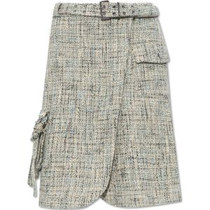 Ganni, Dames, Rokken, Veelkleurig, Maat: XS Tweed,