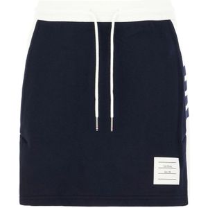 Thom Browne, Dames, Rokken, Blauw, Maat: 3XS Katoen,