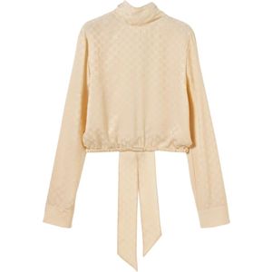Gucci, Dames, Blouses & Shirts, Beige, Maat: M Zijde,