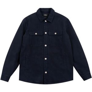 A.p.c., Heren, Jassen, Blauw, Maat: XL Wol,