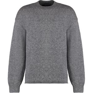 Jacquemus Geribbelde gebreide wollen trui , Gray , Heren , Maat: XL