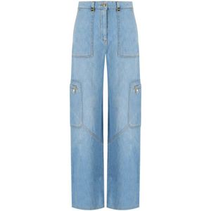 Elisabetta Franchi, Dames, Jeans, Blauw, Maat: W28 Katoen,