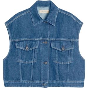 Weekend Max Mara, Dames, Jassen, Blauw, Maat: XS Katoen,