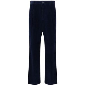 Moncler, Heren, Broeken, Blauw, Maat: L Corduroy,