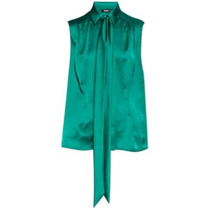 Versace, Dames, Blouses & Shirts, Groen, Maat: 2XS Satijn,