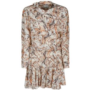 Isabel Marant, Dames, Jurken, Beige, Maat: 2XS Zijde,