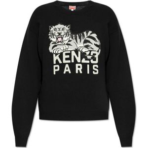 Kenzo, Heren, Truien, Zwart, Maat: L Katoen,