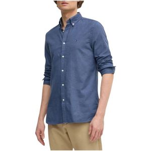 Tommy Hilfiger, Heren, Overhemden, Blauw, Maat: XS Linnen,