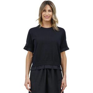 Alpha Studio, Dames, Truien, Blauw, Maat: L Katoen,