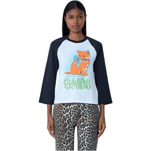 Ganni, Dames, Tops, Veelkleurig, Maat: XS Katoen,