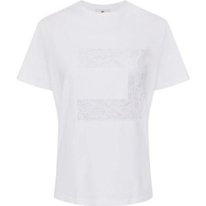 Elisabetta Franchi, Dames, Tops, Wit, Maat: XS Voile,