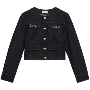 Oltre, Dames, Jassen, Blauw, Maat: S Denim,