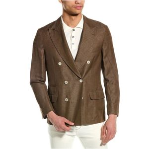 Brunello Cucinelli, Heren, Jassen, Bruin, Maat: L Leer,