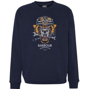 Barbour, Heren, Sweatshirts & Hoodies, Blauw, Maat: M Katoen,