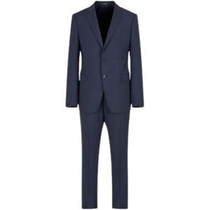 Emporio Armani, Heren, Pakken, Blauw, Maat: L Wol,