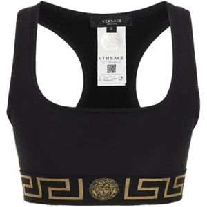 Versace, Dames, Tops, Zwart, Maat: 2XS Polyamide,