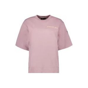 Moncler Logo Oversized Ronde Hals T-shirt , Pink , Dames , Maat: M