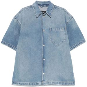 7 For All Mankind, Heren, Overhemden, Blauw, Maat: L Denim,