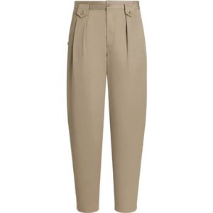 Dolce & Gabbana, Heren, Broeken, Beige, Maat: S Gabardine,