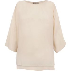 Cortana, Dames, Blouses & Shirts, Beige, Maat: L Voile,
