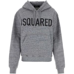 Dsquared2, Dames, Sweatshirts & Hoodies, Grijs, Maat: M Katoen,