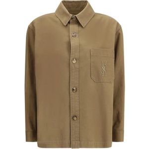 Saint Laurent, Heren, Jassen, Groen, Maat: L Katoen,