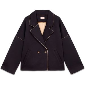 Oltre, Dames, Jassen, Blauw, Maat: S Viscose,