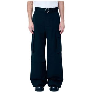 Jil Sander, Heren, Broeken, Zwart, Maat: M Katoen,