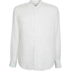 Original Vintage, Heren, Overhemden, Wit, Maat: M Linnen,