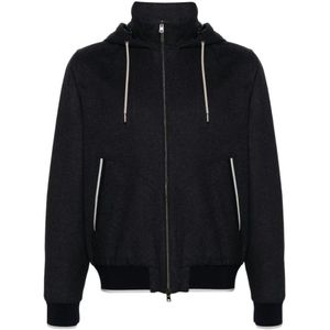 Herno, Heren, Jassen, Blauw, Maat: 4XL Zijde,