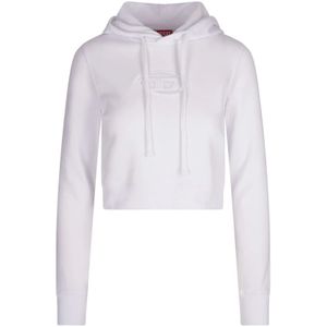 Diesel, Dames, Sweatshirts & Hoodies, Wit, Maat: S Katoen,