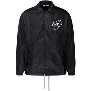 Palm Angels - Jacket - Zwart - Katoen - Logo Patches