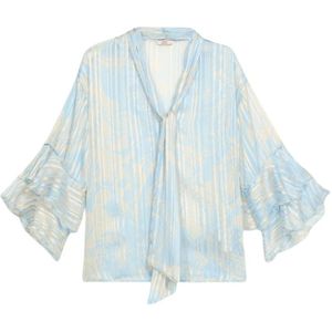 Oltre, Dames, Blouses & Shirts, Blauw, Maat: S Poliester,