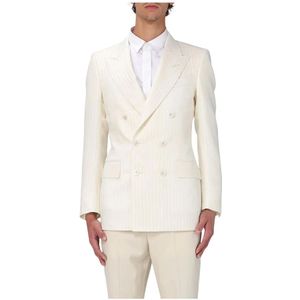 Tom Ford, Heren, Pakken, Wit, Maat: L Wol,