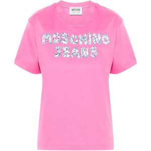 Moschino, Dames, Tops, Roze, Maat: XS Katoen,