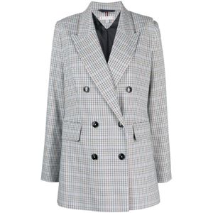 Tommy Hilfiger, Dames, Jassen, Blauw, Maat: XS Poliester,