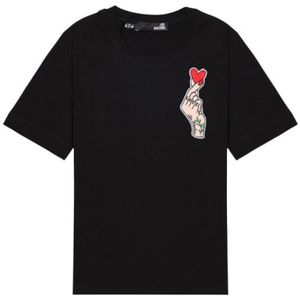 Love Moschino, Dames, Tops, Zwart, Maat: XS Katoen,