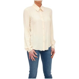 Patrizia Pepe - Viscose Lange Mouwen Blouse - Beige