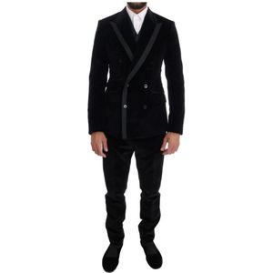 Dolce & Gabbana, Heren, Pakken, Zwart, Maat: XS
