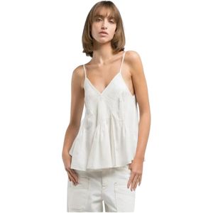 REPLAY Top 'COMPONENTI MISTI'  natuurwit