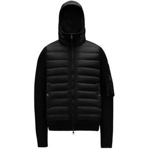 Moncler, Heren, Jassen, Zwart, Maat: S Wol,