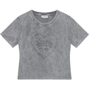 Ganni, Dames, Tops, Grijs, Maat: M Katoen,