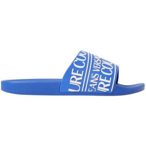 Versace Jeans Couture - Slippers - Blauw - Kunstleer