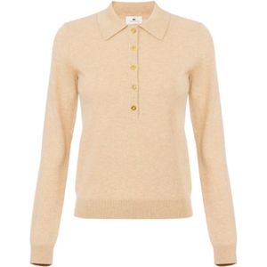 Elisabetta Franchi, Dames, Truien, Beige, Maat: S Kasjmier,