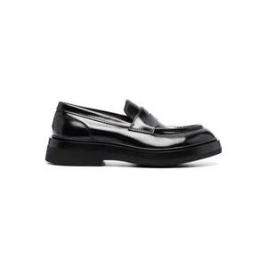 Santoni Stijlvolle Zwarte Gunder Loafers , Black , Heren , Maat: 40 1/2 EU