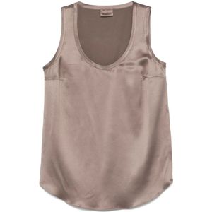 Brunello Cucinelli, Dames, Tops, Bruin, Maat: M Zijde,
