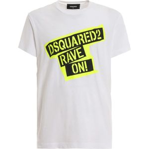 Dsquared2, Heren, Tops, Wit, Maat: M Katoen,