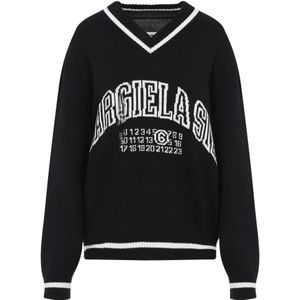 MM6 Maison Margiela, Dames, Truien, Zwart, Maat: XS Katoen,