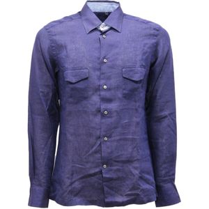 Sonrisa, Heren, Overhemden, Blauw, Maat: S Linnen,